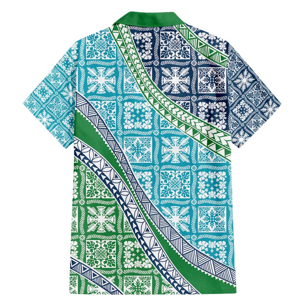 Hawaiian Quilt Pattern Family Matching Summer Maxi Dress and Hawaiian Shirt Fresh Color Mixed - Polynesian Pride