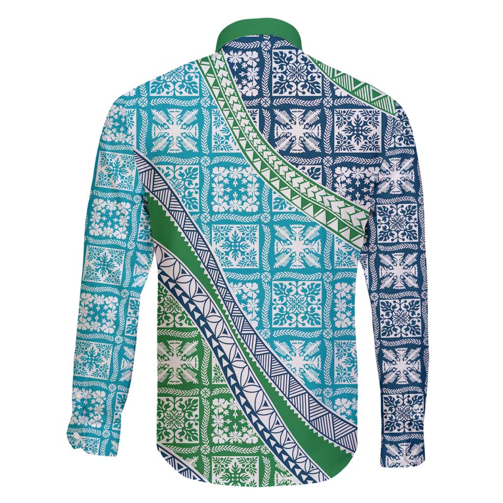 Hawaiian Quilt Pattern Family Matching Summer Maxi Dress and Hawaiian Shirt Fresh Color Mixed - Polynesian Pride