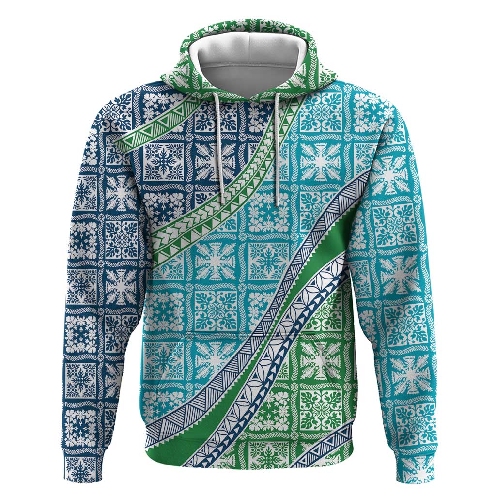 Hawaiian Quilt Pattern Hoodie Fresh Color Mixed - Polynesian Pride