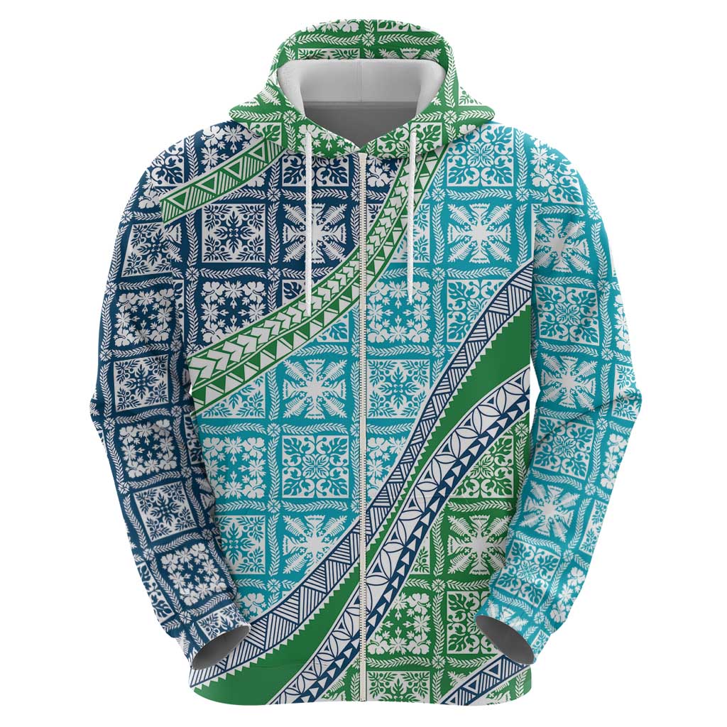 Hawaiian Quilt Pattern Hoodie Fresh Color Mixed - Polynesian Pride