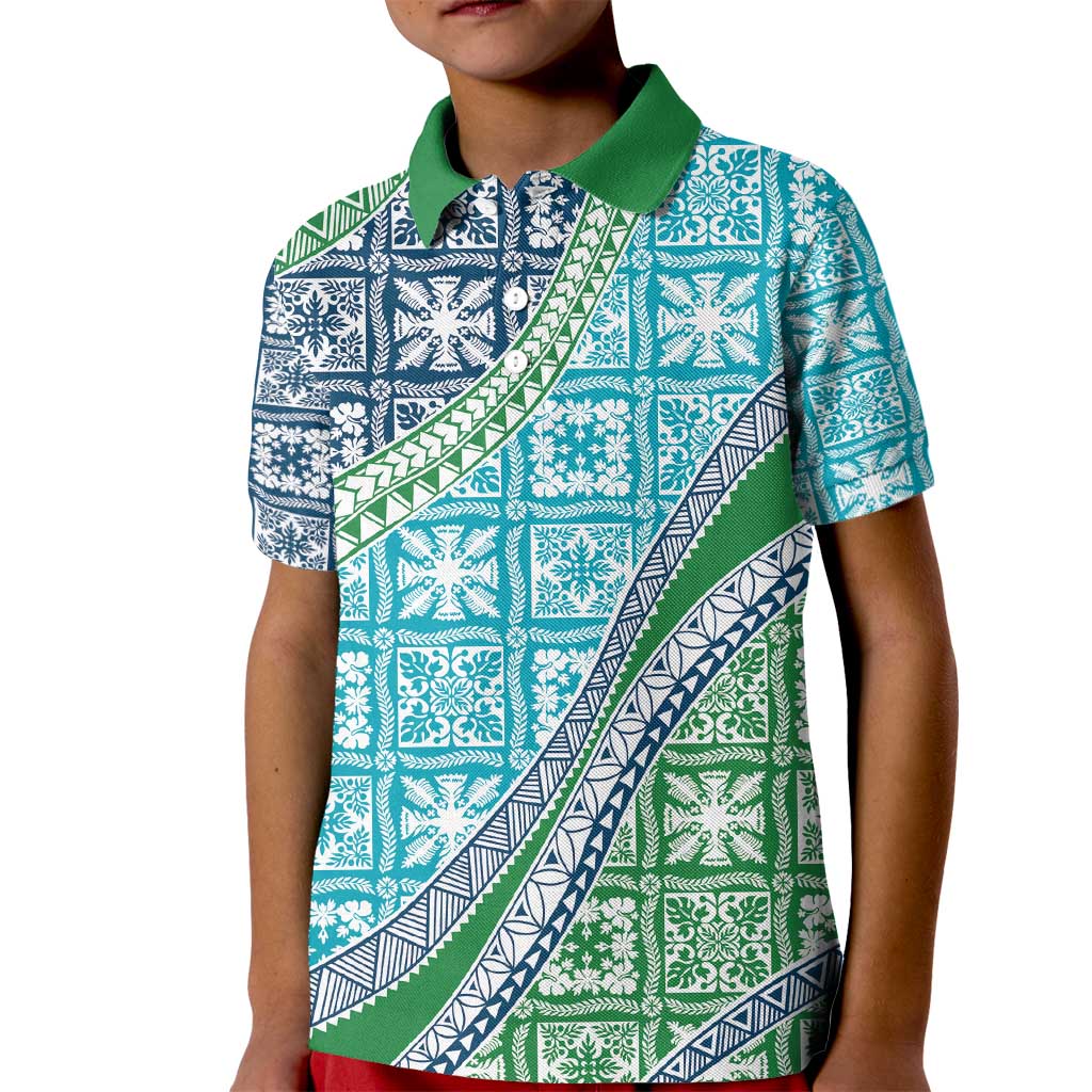 Hawaiian Quilt Pattern Kid Polo Shirt Fresh Color Mixed - Polynesian Pride