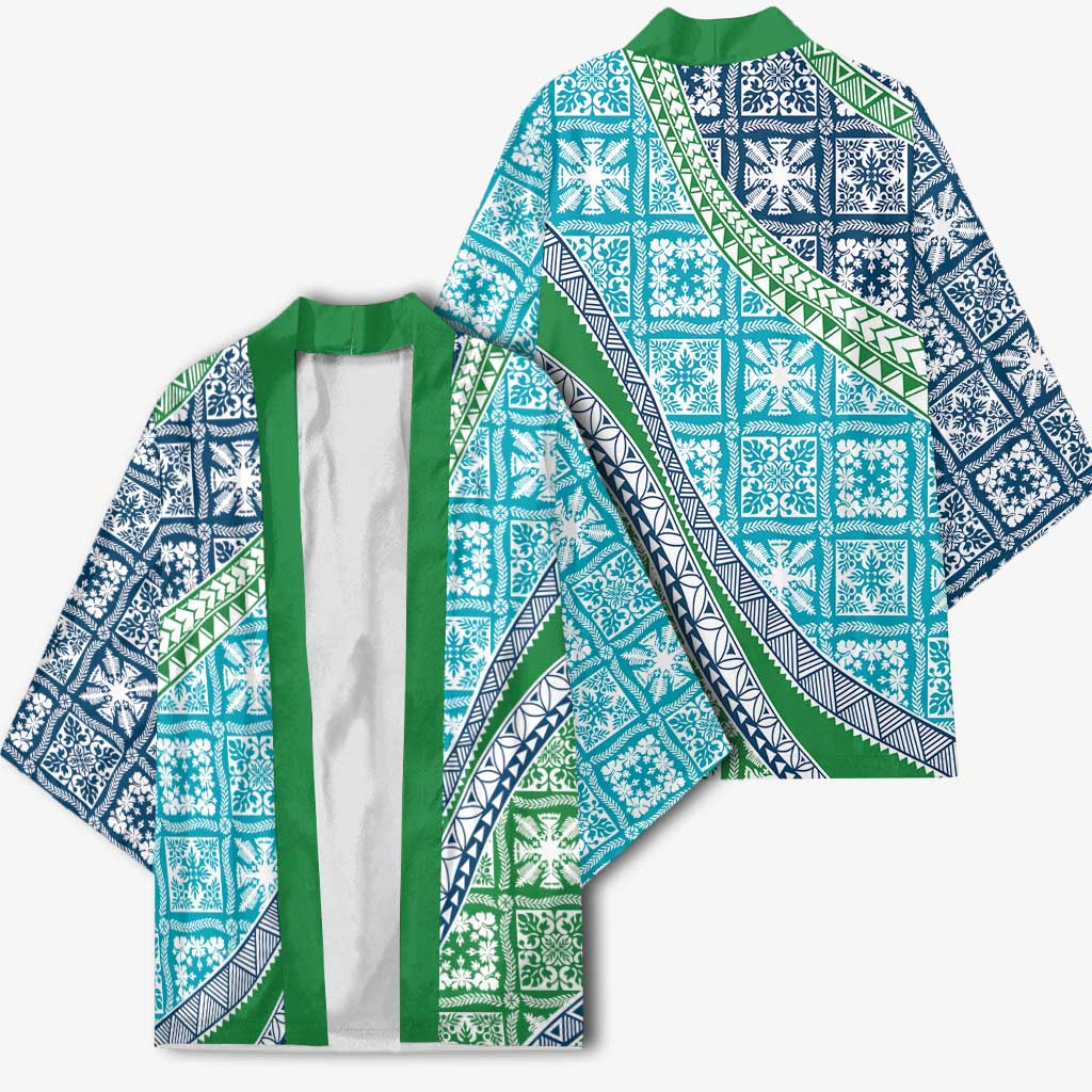 Hawaiian Quilt Pattern Kimono Fresh Color Mixed - Polynesian Pride