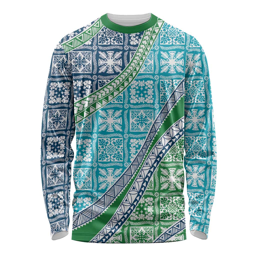 Hawaiian Quilt Pattern Long Sleeve Shirt Fresh Color Mixed - Polynesian Pride