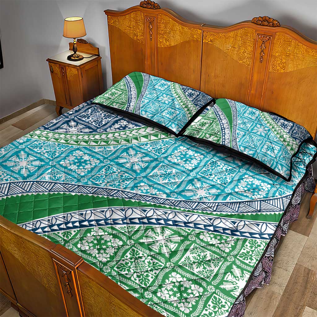 Hawaiian Quilt Pattern Quilt Bed Set Fresh Color Mixed - Polynesian Pride