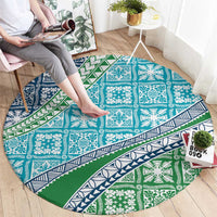 Hawaiian Quilt Pattern Round Carpet Fresh Color Mixed - Polynesian Pride