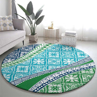 Hawaiian Quilt Pattern Round Carpet Fresh Color Mixed - Polynesian Pride
