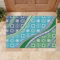 Hawaiian Quilt Pattern Rubber Doormat Fresh Color Mixed - Polynesian Pride