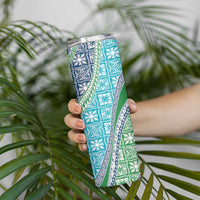 Hawaiian Quilt Pattern Skinny Tumbler Fresh Color Mixed - Polynesian Pride