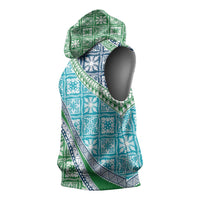 Hawaiian Quilt Pattern Sleeveless Hoodie Fresh Color Mixed - Polynesian Pride