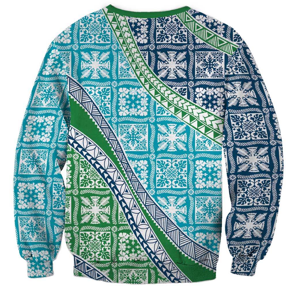 Hawaiian Quilt Pattern Sweatshirt Fresh Color Mixed - Polynesian Pride