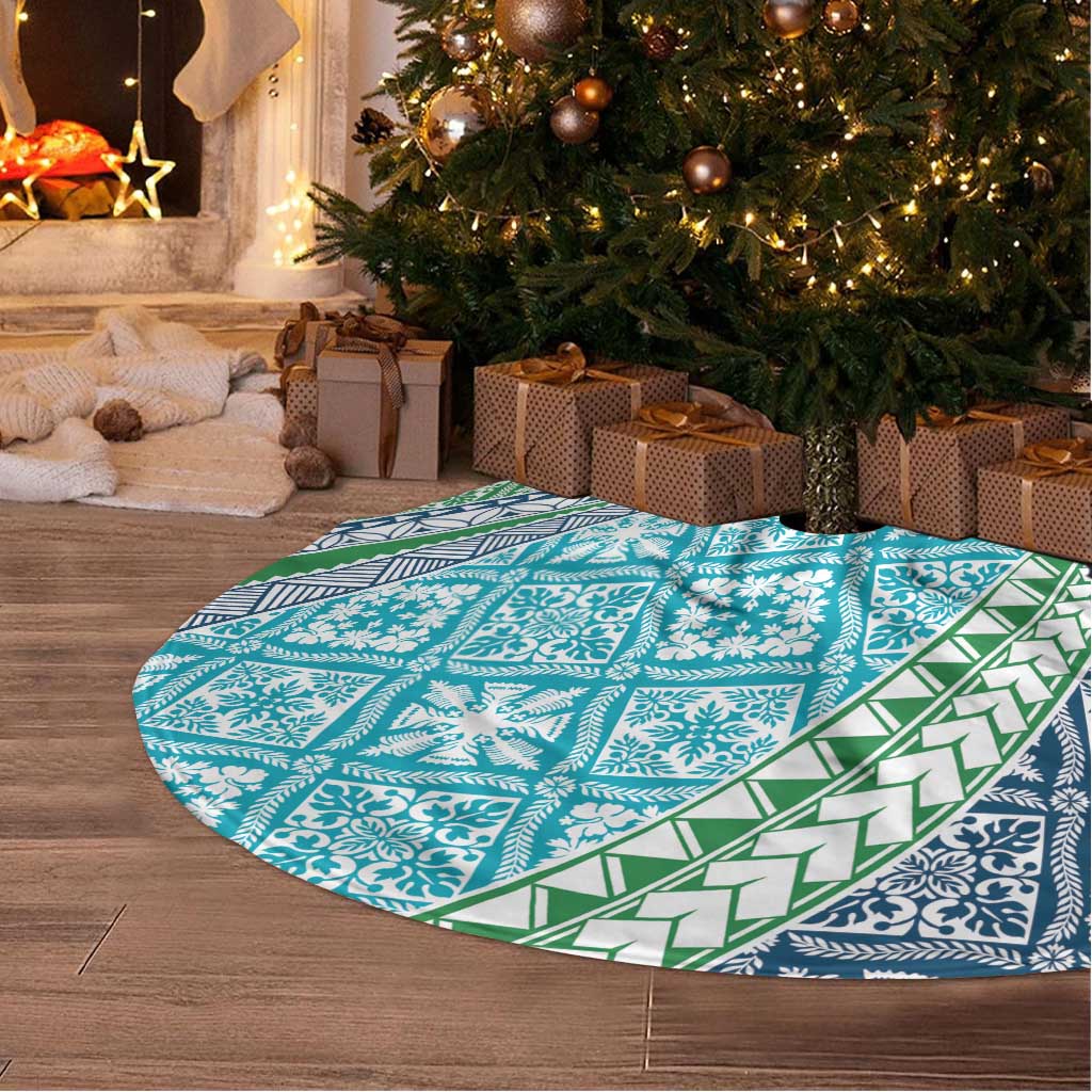 Hawaiian Quilt Pattern Tree Skirt Fresh Color Mixed - Polynesian Pride