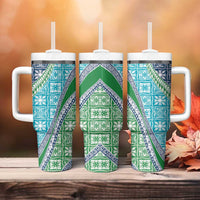 Hawaiian Quilt Pattern Tumbler With Handle Fresh Color Mixed - Polynesian Pride