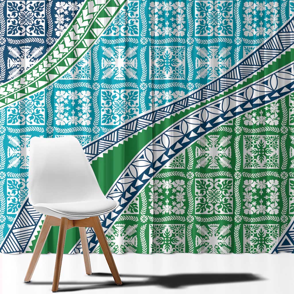 Hawaiian Quilt Pattern Window Curtain Fresh Color Mixed - Polynesian Pride