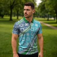 Hawaiian Quilt Pattern Zipper Polo Shirt Fresh Color Mixed - Polynesian Pride