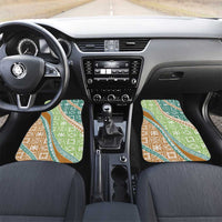 Hawaiian Quilt Pattern Car Mats Green Chestnut Color Mixed - Polynesian Pride