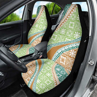 Hawaiian Quilt Pattern Car Seat Cover Green Chestnut Color Mixed - Polynesian Pride