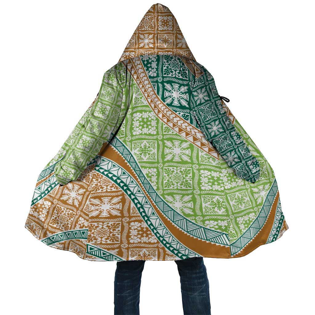 Hawaiian Quilt Pattern Cloak Green Chestnut Color Mixed - Polynesian Pride