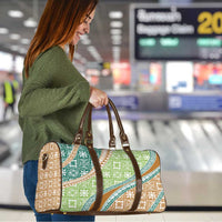 Hawaiian Quilt Pattern Travel Bag Green Chestnut Color Mixed - Polynesian Pride
