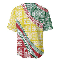Hawaiian Quilt Pattern Baseball Jersey Special Color Mixed - Polynesian Pride