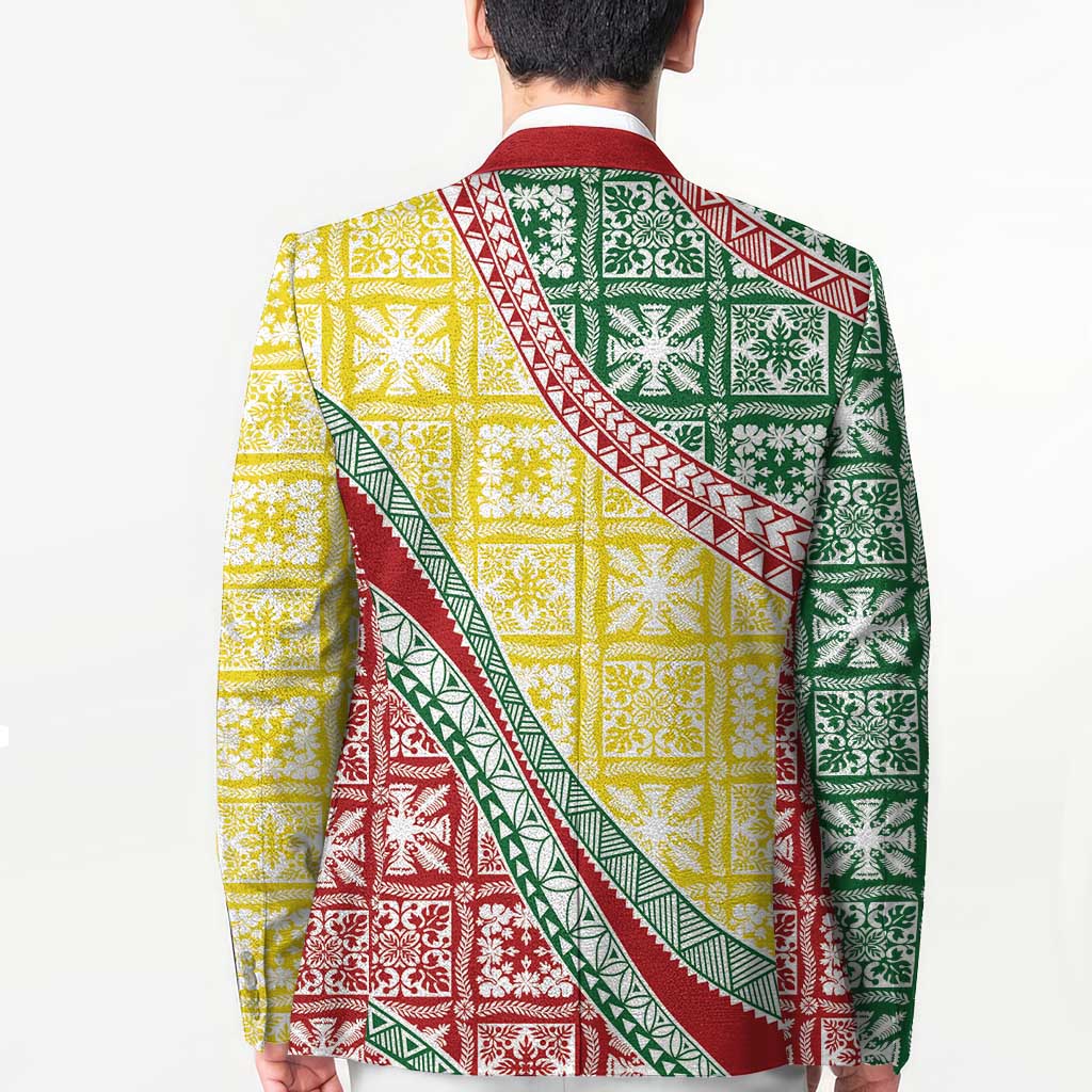 Hawaiian Quilt Pattern Blazer Special Color Mixed - Polynesian Pride