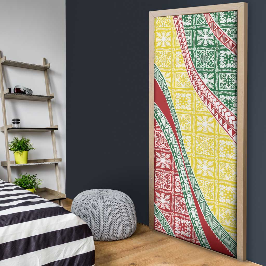 Hawaiian Quilt Pattern Door Cover Special Color Mixed - Polynesian Pride