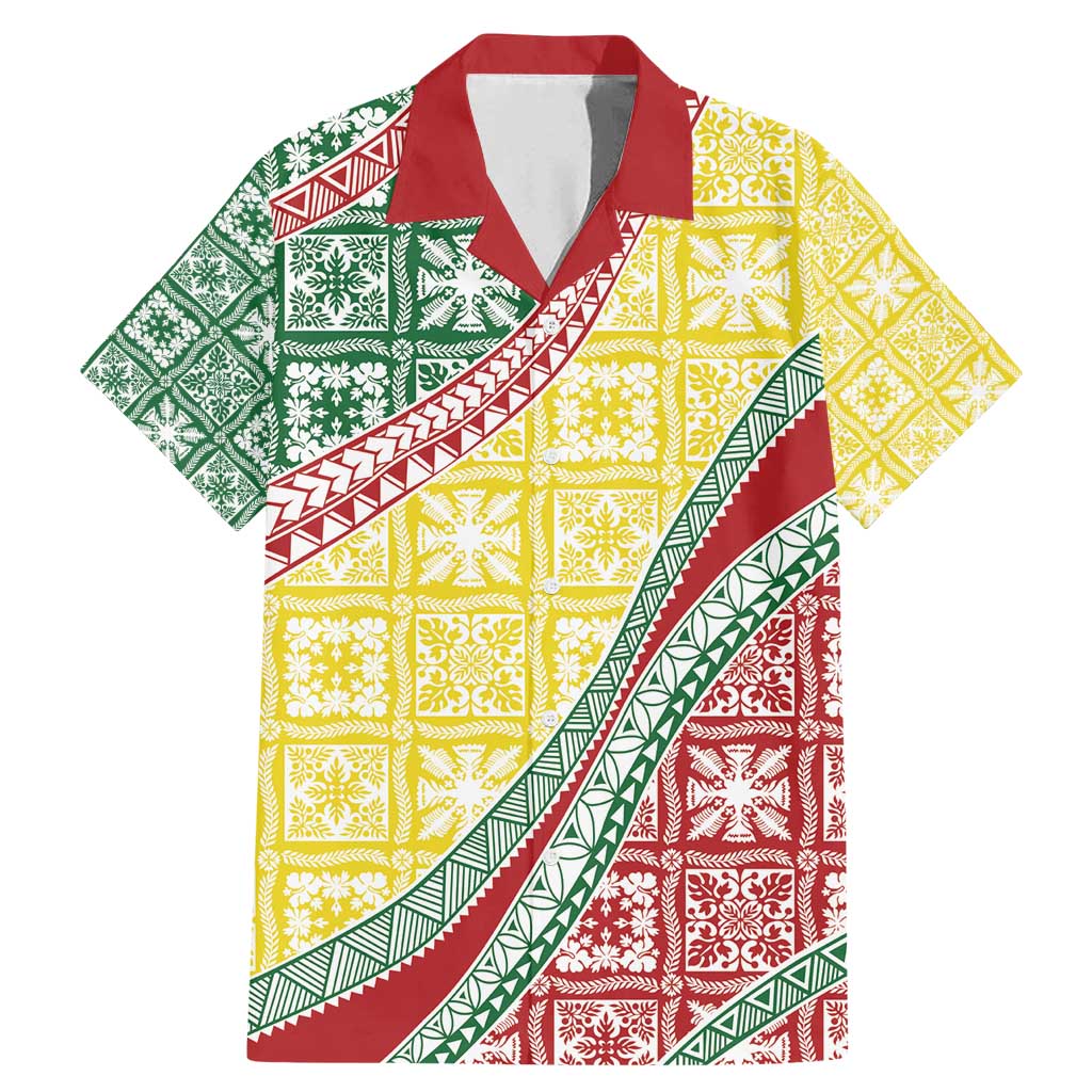 Hawaiian Quilt Pattern Family Matching Mermaid Dress and Hawaiian Shirt Special Color Mixed - Polynesian Pride