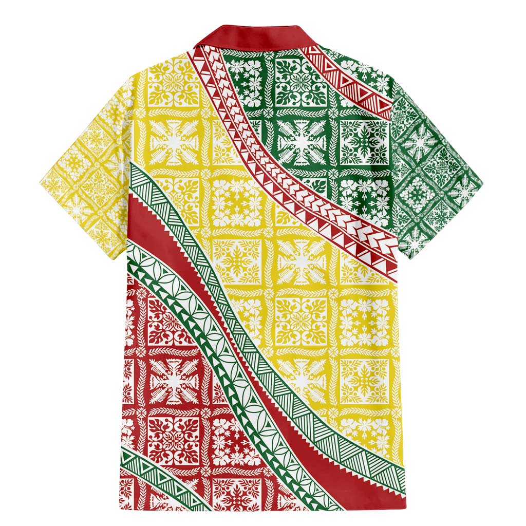 Hawaiian Quilt Pattern Family Matching Mermaid Dress and Hawaiian Shirt Special Color Mixed - Polynesian Pride