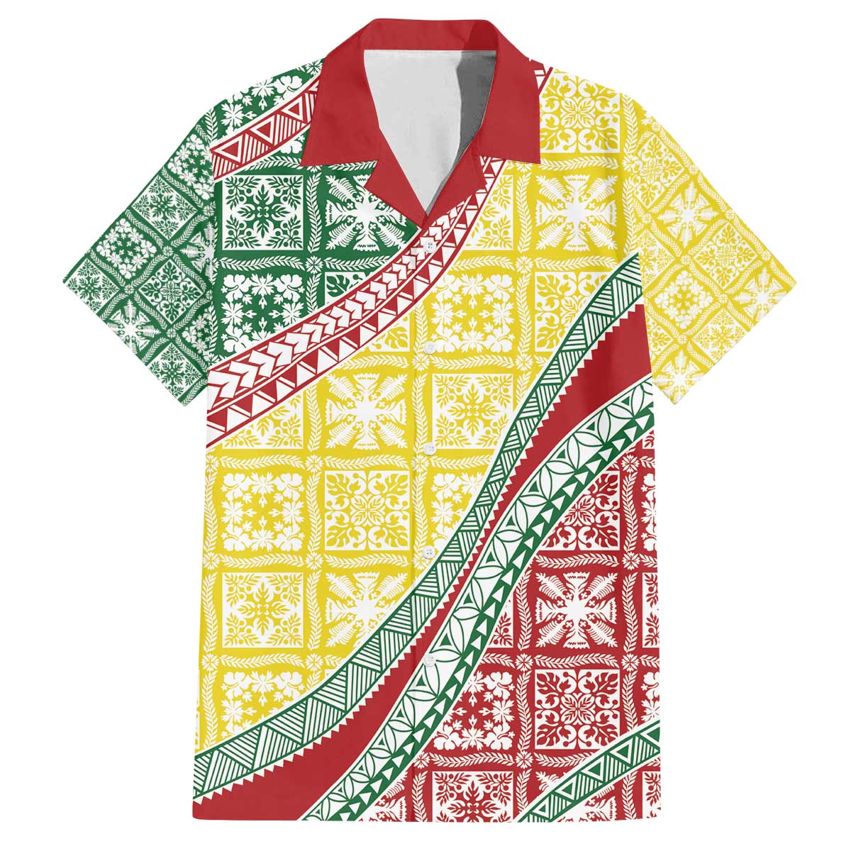 Hawaiian Quilt Pattern Family Matching Off The Shoulder Long Sleeve Dress and Hawaiian Shirt Special Color Mixed - Polynesian Pride