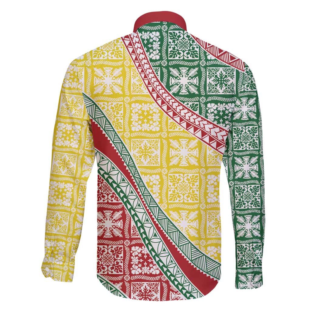 Hawaiian Quilt Pattern Family Matching Off Shoulder Short Dress and Hawaiian Shirt Special Color Mixed - Polynesian Pride