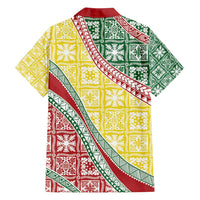 Hawaiian Quilt Pattern Family Matching Puletasi and Hawaiian Shirt Special Color Mixed - Polynesian Pride
