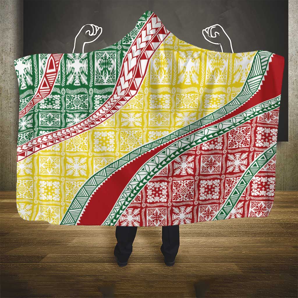 Hawaiian Quilt Pattern Hooded Blanket Special Color Mixed - Polynesian Pride