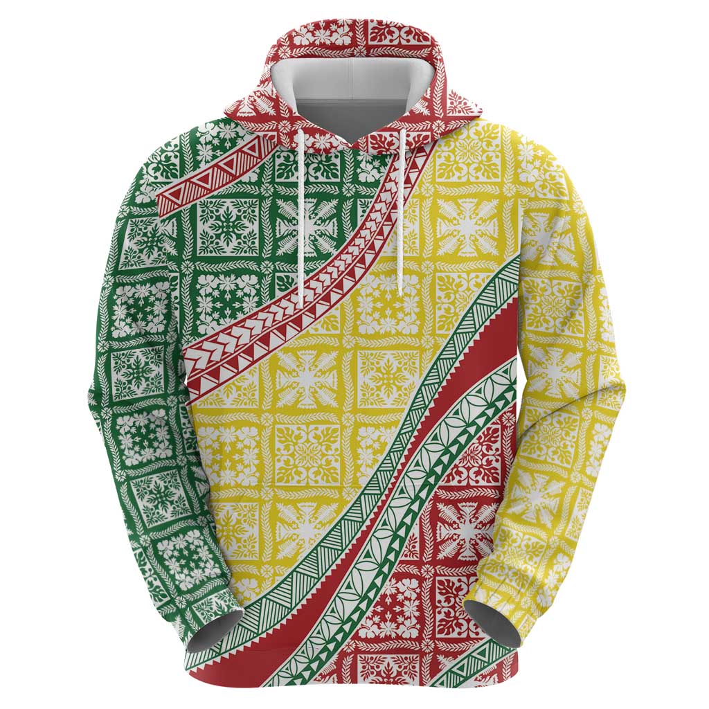 Hawaiian Quilt Pattern Hoodie Special Color Mixed - Polynesian Pride