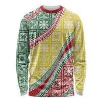 Hawaiian Quilt Pattern Long Sleeve Shirt Special Color Mixed - Polynesian Pride