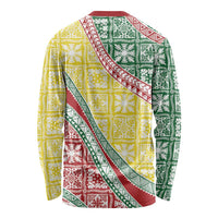 Hawaiian Quilt Pattern Long Sleeve Shirt Special Color Mixed - Polynesian Pride