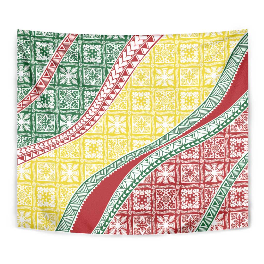 Hawaiian Quilt Pattern Tapestry Special Color Mixed - Polynesian Pride