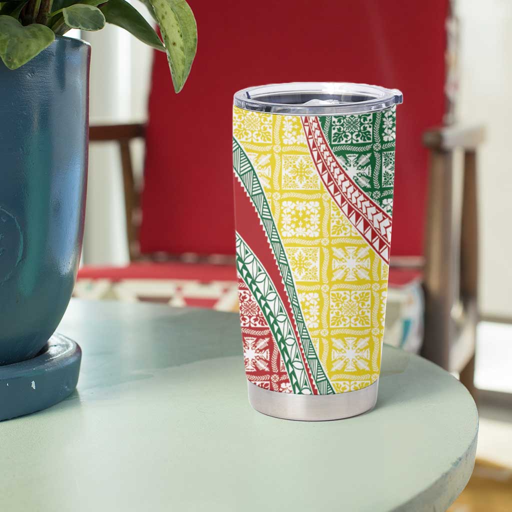 Hawaiian Quilt Pattern Tumbler Cup Special Color Mixed - Polynesian Pride