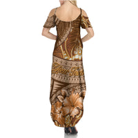 Personalised Fiji Masi Family Matching Summer Maxi Dress and Hawaiian Shirt Bula Fijian Masi Tapa Vintage Style LT01 - Polynesian Pride