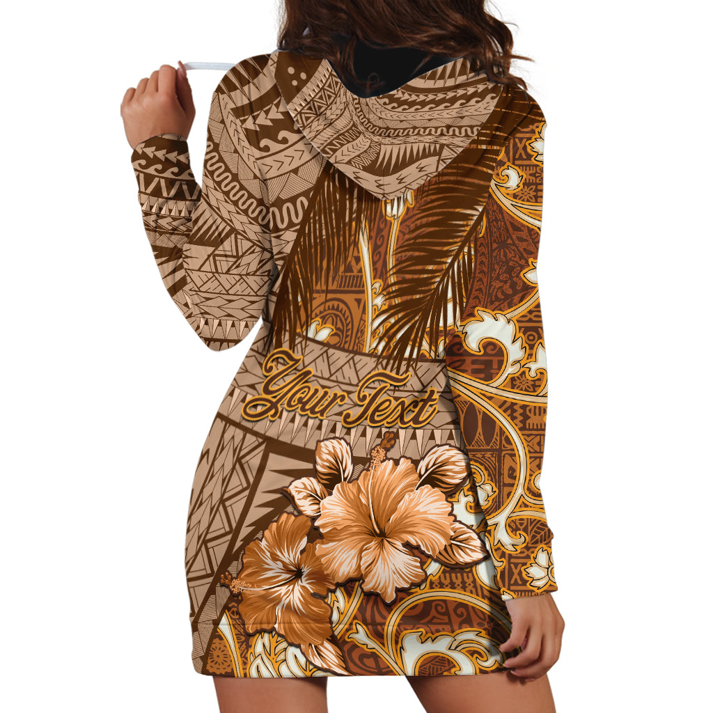 Personalised Fiji Masi Hoodie Dress Bula Fijian Masi Tapa Vintage Style LT01 - Polynesian Pride