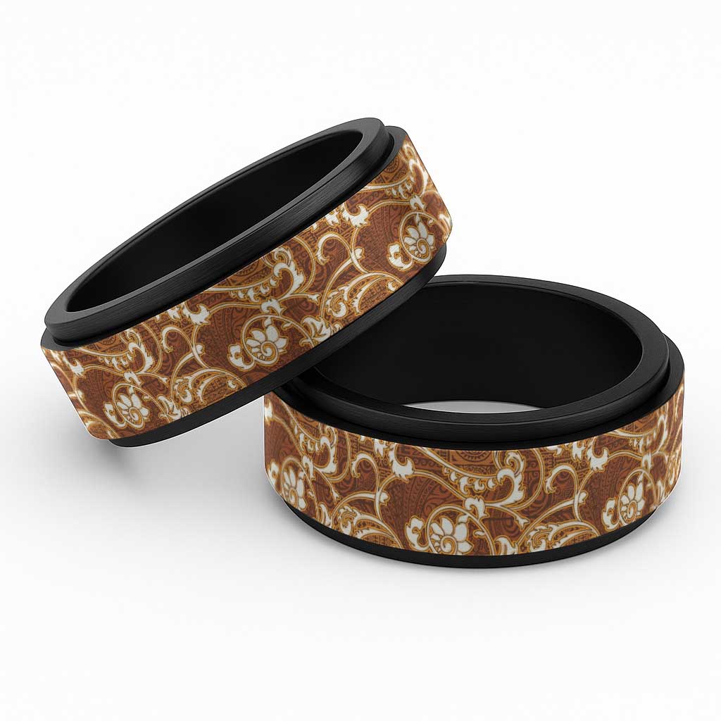 Fiji Masi Spinner Ring Bula Fijian Masi Tapa Vintage Style - Polynesian Pride