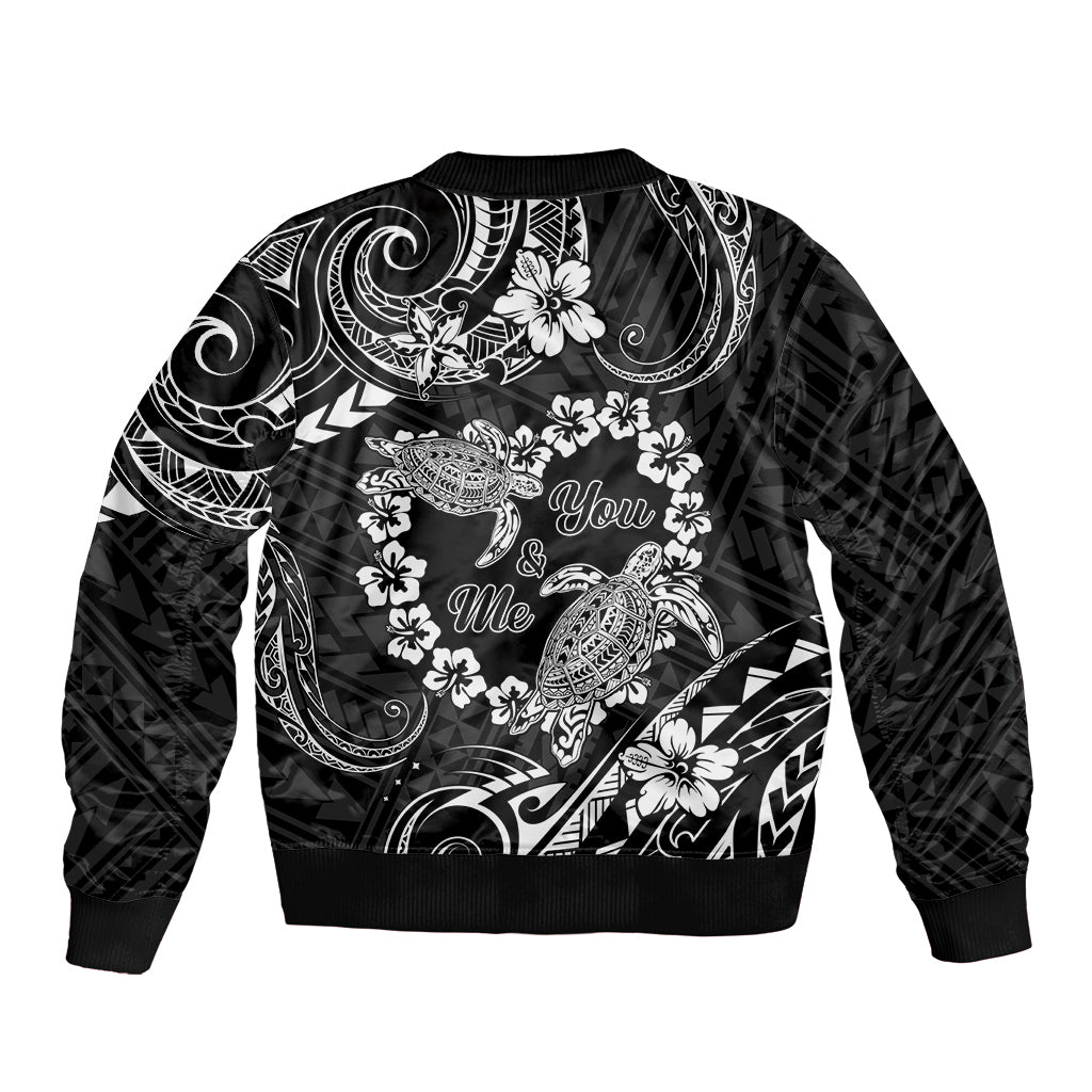 Polynesian Turtle Valentine Bomber Jacket You And Me Hibiscus Heart LT01 - Polynesian Pride