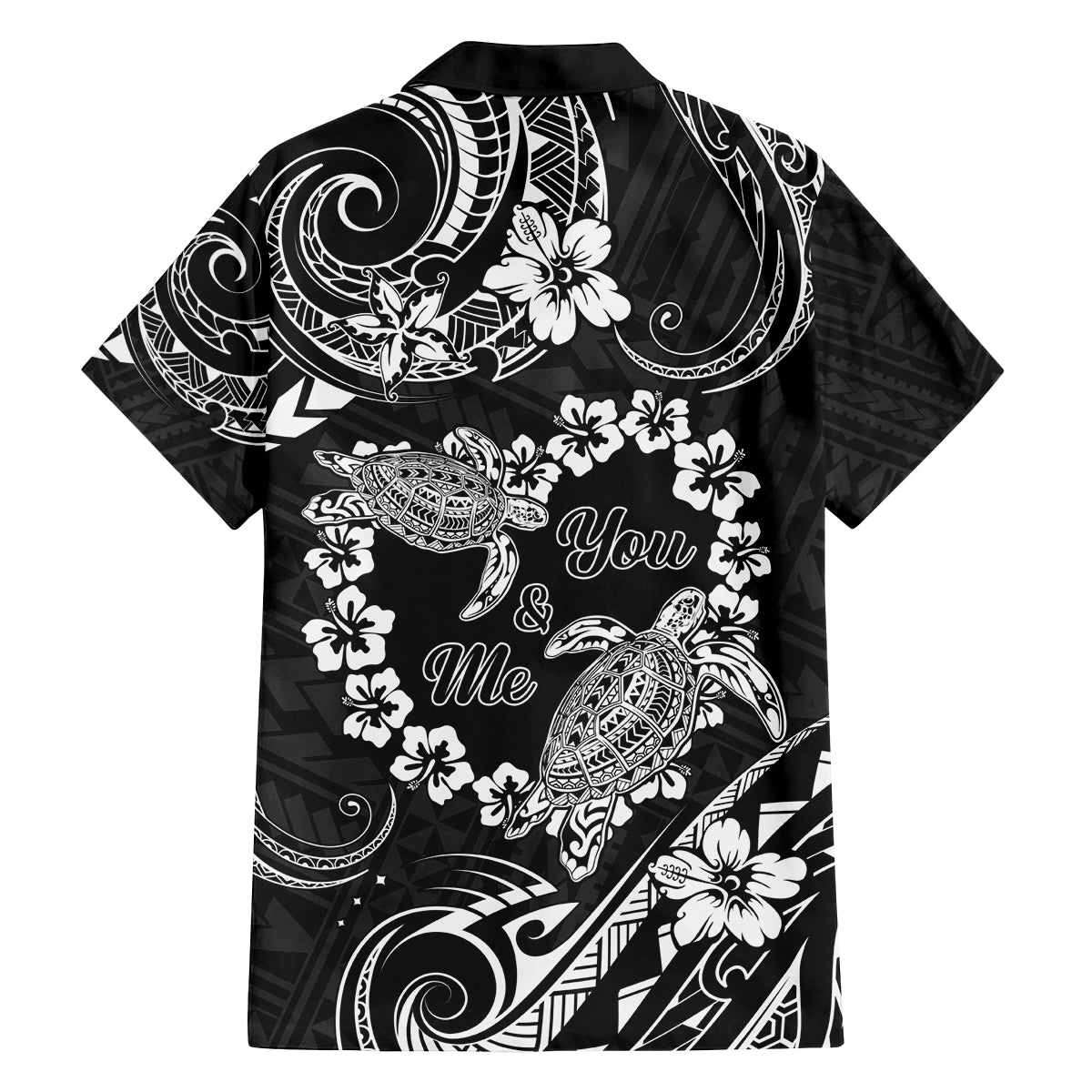 Polynesian Turtle Valentine Family Matching Off Shoulder Short Dress and Hawaiian Shirt You And Me Hibiscus Heart LT01 - Polynesian Pride