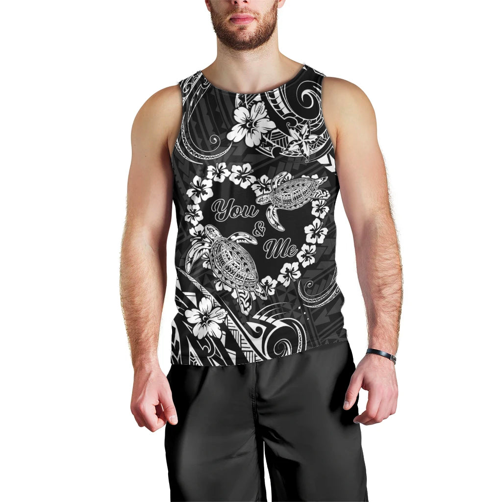 Polynesian Turtle Valentine Men Tank Top You And Me Hibiscus Heart LT01 - Polynesian Pride