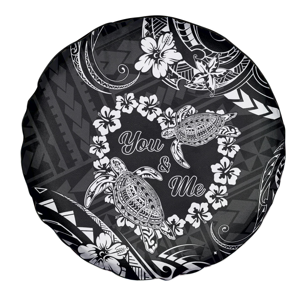 Polynesian Turtle Valentine Spare Tire Cover You And Me Hibiscus Heart LT01 - Polynesian Pride