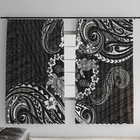 Polynesian Turtle Valentine Window Curtain You And Me Hibiscus Heart LT01 With Hooks Black - Polynesian Pride