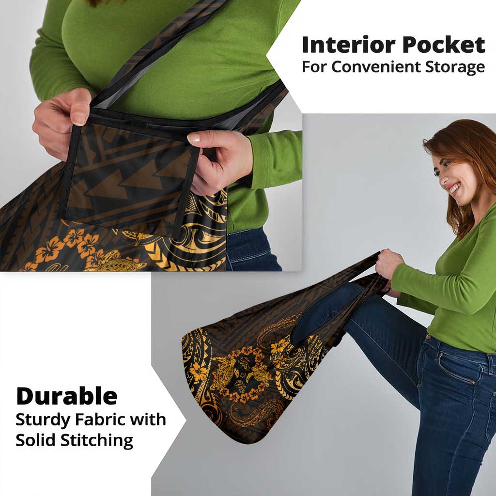 Polynesian Turtle Valentine Grocery Bag You And Me Gold Hibiscus Heart