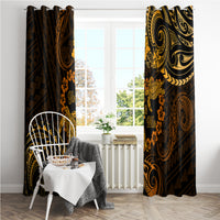 Polynesian Turtle Valentine Window Curtain You And Me Gold Hibiscus Heart LT01 - Polynesian Pride