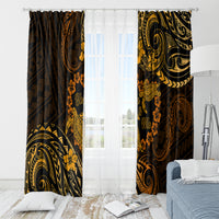 Polynesian Turtle Valentine Window Curtain You And Me Gold Hibiscus Heart LT01 - Polynesian Pride