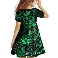 Polynesian Turtle Valentine Family Matching Tank Maxi Dress and Hawaiian Shirt You And Me Green Hibiscus Heart LT01 - Polynesian Pride