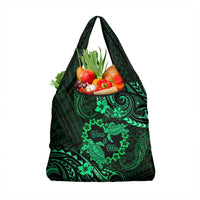 Polynesian Turtle Valentine Grocery Bag You And Me Green Hibiscus Heart