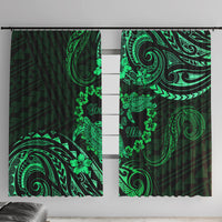 Polynesian Turtle Valentine Window Curtain You And Me Green Hibiscus Heart LT01 With Hooks Green - Polynesian Pride